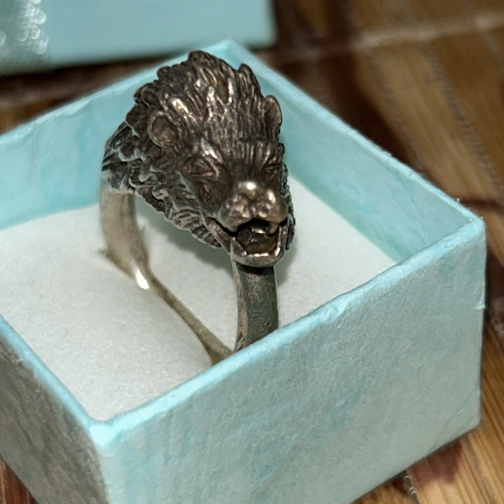 Vintage Mexico .925 Lion head ring size 7 1/2